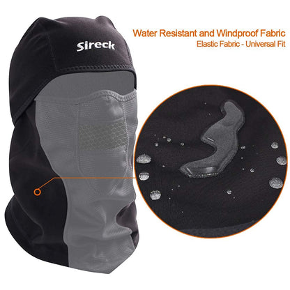 Sireck Cold Weather Balaclava Ski Mask, Water Resistant and Windproof Fleece Face Thermal , Hunting Cycling Motorcycle Neck Warmer Hood Winter Gear for Men Women