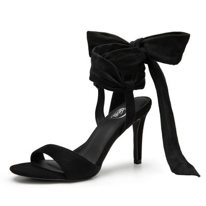 Trary Black Heels, Black Heels for Women, Black Strappy Heels,Lace Up Kitten Heels, 3.5 Inch Stiletto Heels, Wide Width Women Heels,Bow Heels for Women, Open Toe Small Heels,Wrap Heels,Tie up Heels