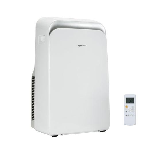 Amazon Basics Portable AC (Air Conditioner) with Heat Pump, Dual Purpose (Cool and Warm), Cools 550 Square Feet, With Remote Control and Timer, 13,000 BTU ASHARE / 10000 BTU SACC, White