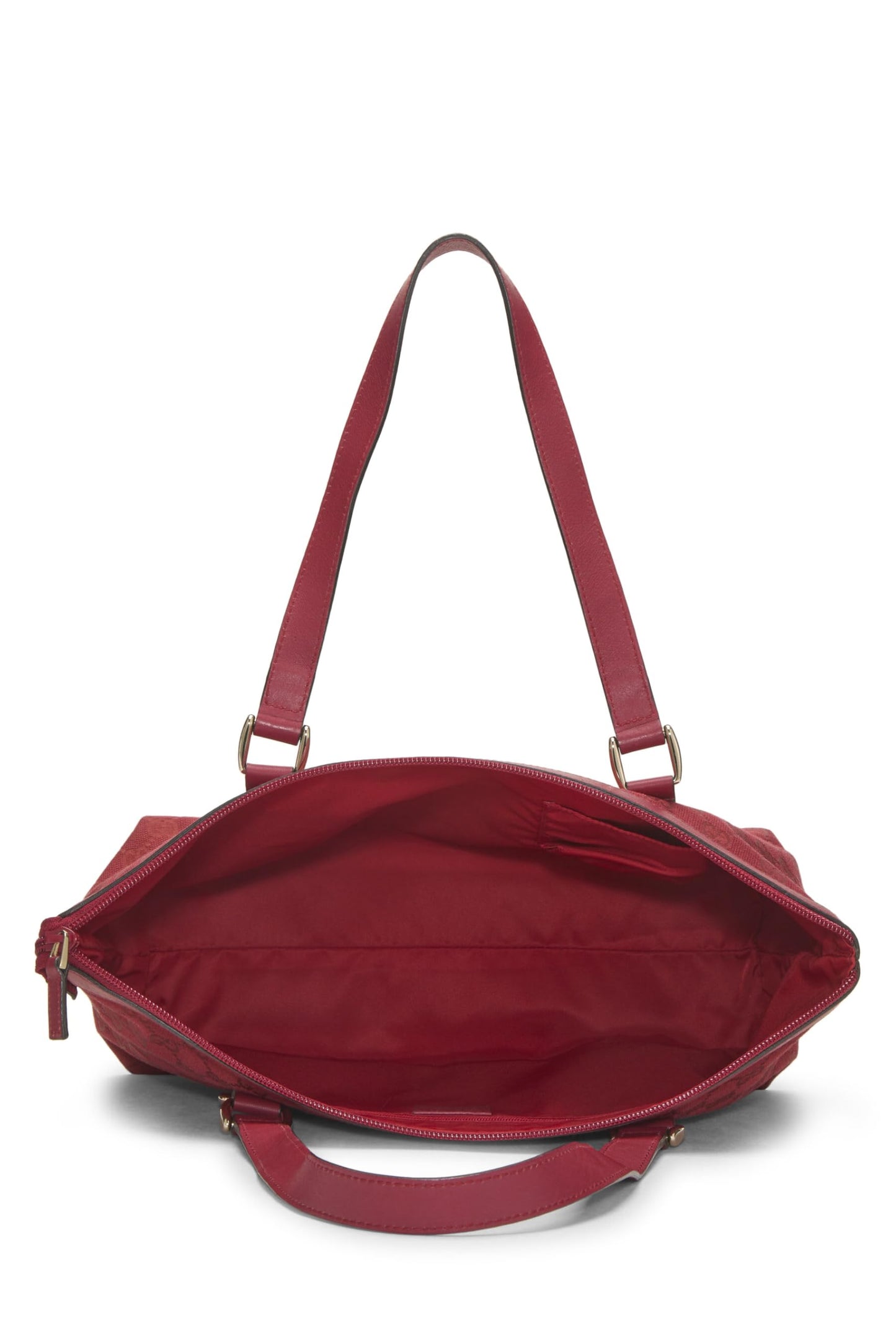 Gucci, Pre-Loved Red Original GG Canvas Abbey Zip Tote, Red