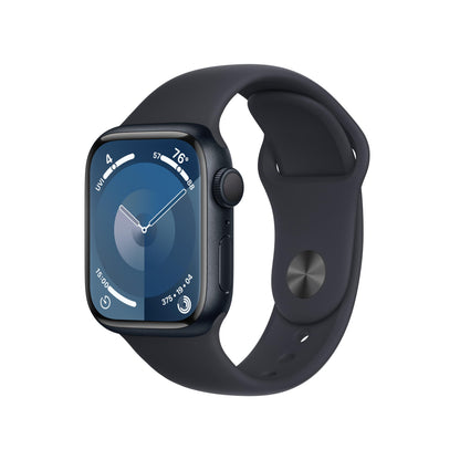 Apple Watch Series 9 [GPS 41mm] Smartwatch with Midnight Aluminum Case with Midnight Sport Band M/L. Fitness Tracker, ECG Apps, Always-On Retina Display, Water Resistant