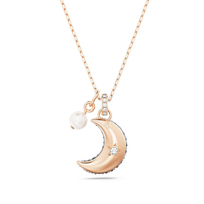 Swarovski Sublima pendant, Moon, Multicolored, Rose gold-tone Finished