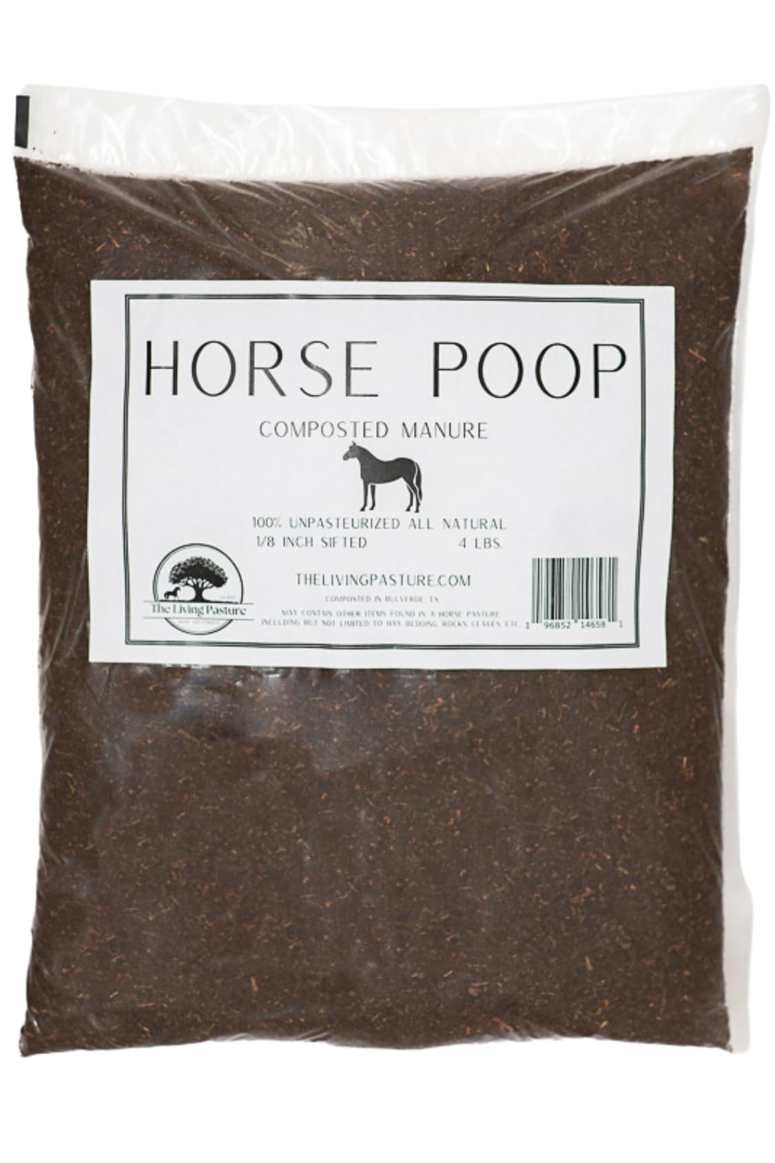 Horse Poop, 100% Natural Aged Unpasteurized Composted Manure and Sifted Premium Garden Fertilizer for Plants, Compost Tea and Mushroom Substrate