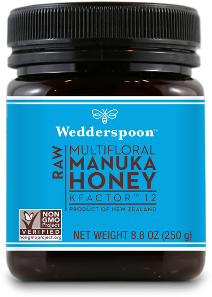 Wedderspoon Raw Premium Manuka Honey, KFactor 12, 8.8 Oz, Unpasteurized, Genuine New Zealand Honey, Non-GMO Superfood, Traceable from Our Hives to Your Home