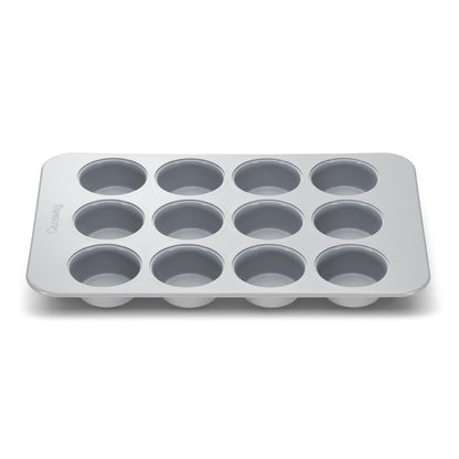 Caraway Non-Stick Ceramic 12-Cup Muffin Pan - Naturally Slick Ceramic Coating - Non-Toxic, PTFE & PFOA Free - Perfect for Cupcakes, Muffins, and More - Gray