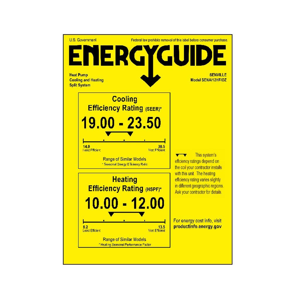 Senville 12000 BTU Ceiling Cassette Mini Split AC Heat Pump, 12000 BTU, 208/230V, Inverter