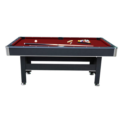 Hathaway Spartan 6 Ft Pool Table, with Ping Pong Multi Game Combo Tables for Family Recreation Game Rooms - Includes Billiard Balls, Cues, Paddles, Brush & More