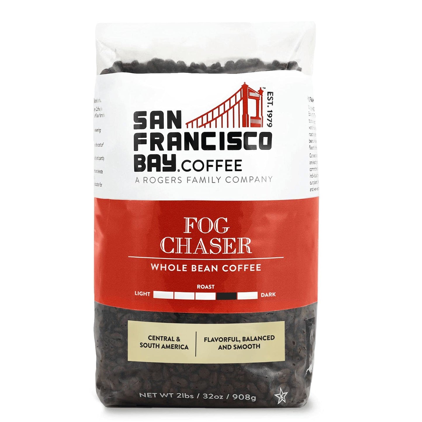 San Francisco Bay Whole Bean Coffee - Fog Chaser (2lb Bag), Medium Dark Roast