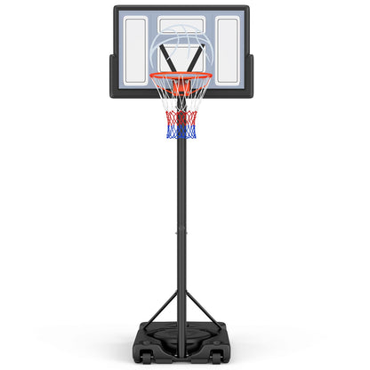 Yohood Basketball Hoop Outdoor 10 pés ajustável, sistema de gol de basquete portátil para crianças, jovens e adultos no quintal/entrada de automóveis/interno, painel inquebrável de 44 polegadas e base maior