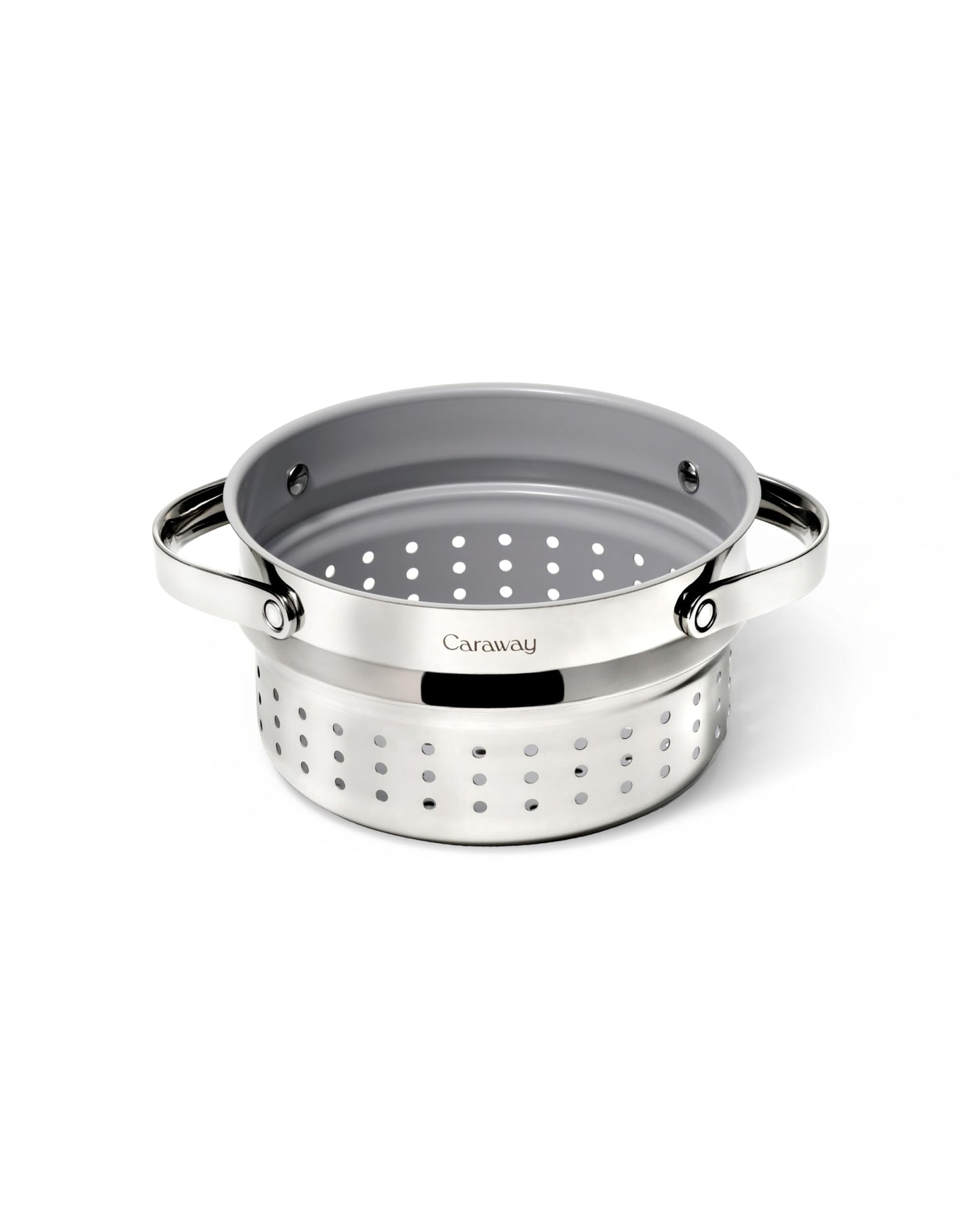 Caraway Steamer - Stainless Steel Steamer with Handles - Non Stick, Non Toxic Coating - Steam Veggies, Seafood, and More - Compatible With Our Dutch Oven or Sauce Pan - Small