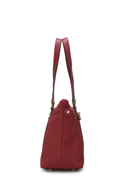 Gucci, Pre-Loved Red Original GG Canvas Abbey Zip Tote, Red