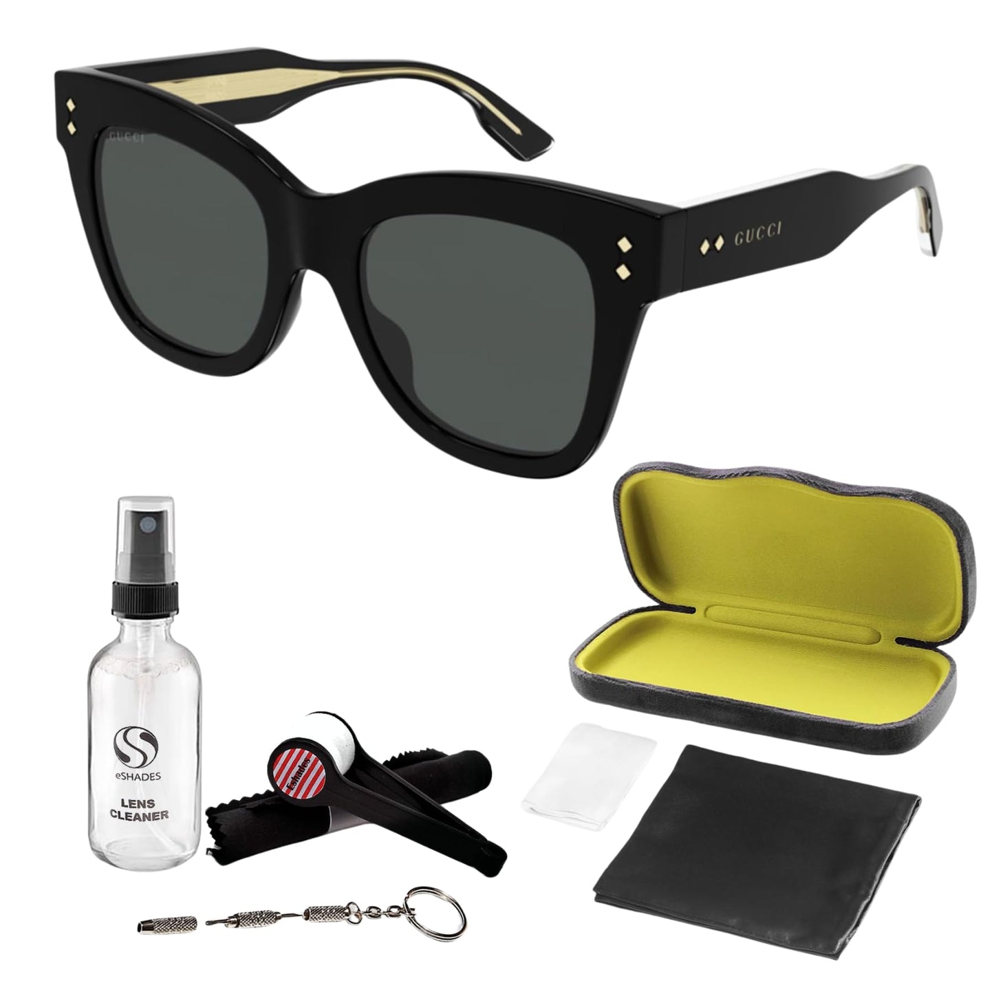 Gucci GG1082S Designer Sunglasses: Elegant Cat-Eye Frame Eyewear with Premium eSHADES Kit - Epitome of Luxury and Style