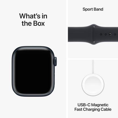 Apple Watch Series 9 [GPS 41mm] Smartwatch with Midnight Aluminum Case with Midnight Sport Band M/L. Fitness Tracker, ECG Apps, Always-On Retina Display, Water Resistant