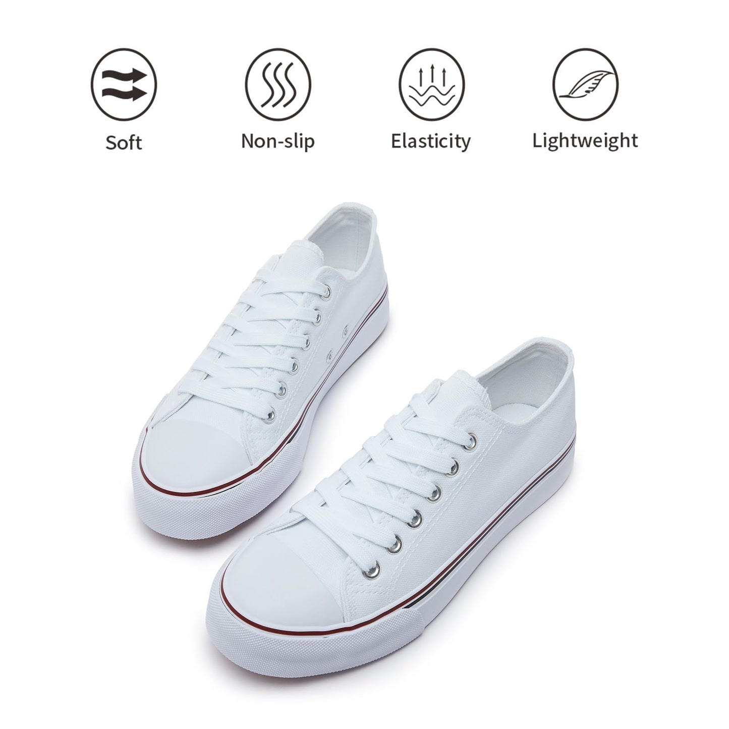 Iarus Womens Canvas Shoes Low top Sneakers for Womens Fashion Casual Shoes Walking Comfortable Shoes(white10)