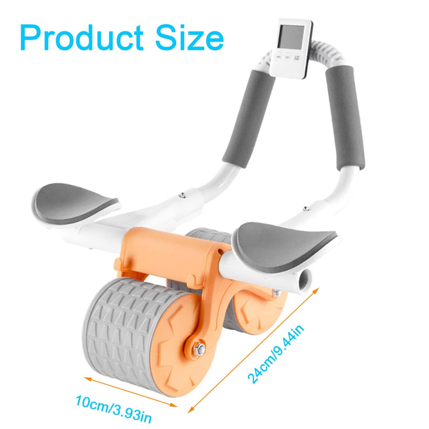 2023 Ab Roller Wheel with Knee Mat & Timer - Automatic Rebound Abdominal Roller with Elbow Support - Abs Workout Equipment for Women and Men