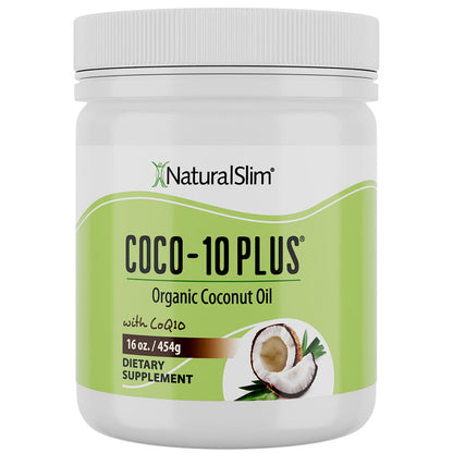 NaturalSlim Coconut Oil with CoQ10 - MCT Oil Organic Coconut Oil for Baking, Mixing with Shake, Smoothies, Coffee, or Ingest Directly - Boost Energy, Metabolism and Immune System Fresh Flavor