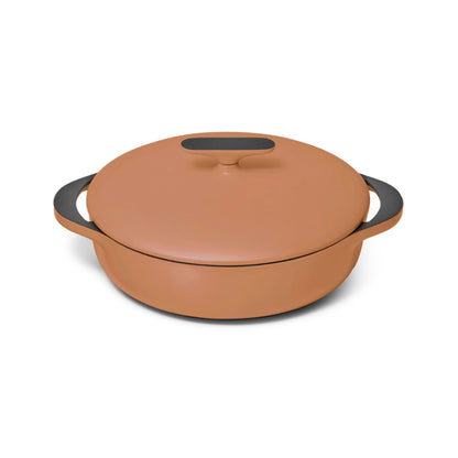 Caraway Enameled Cast Iron Braiser - 3.5 qt Braiser Pan - 3 Layer Enamel Coating - No Seasoning Required - Compatible With All Stovetops - Oven Safe - Free From Forever Chemicals - Rust