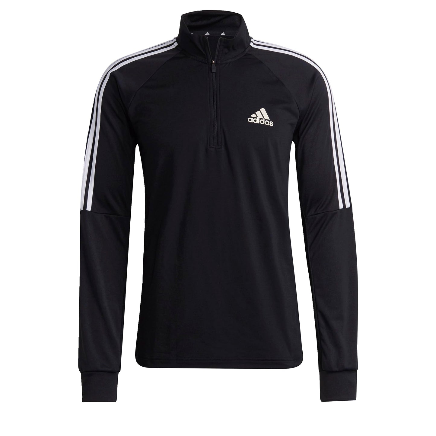 adidas Men's AEROREADY Sereno Cut 3-Stripes Slim 1/4-Zip Training Top, Black/White, Medium