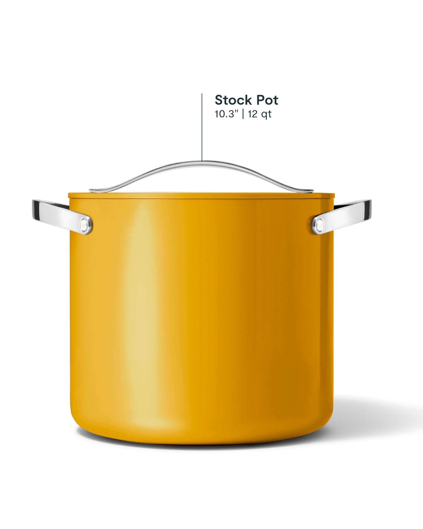 Caraway Stock Pot - 12 Qt Ceramic Coated Pot With Lid - Fee From Forever Chemicals - Large Pot for Bigger Batches - Marigold