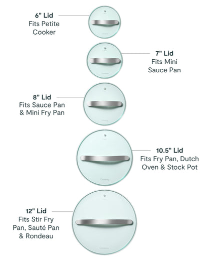 Caraway 8" Glass Lid for Pots and Pans - Made With Tempered Glass - Sized to Fit Caraway Ceramic-Coated & Stainless Steel Cookware