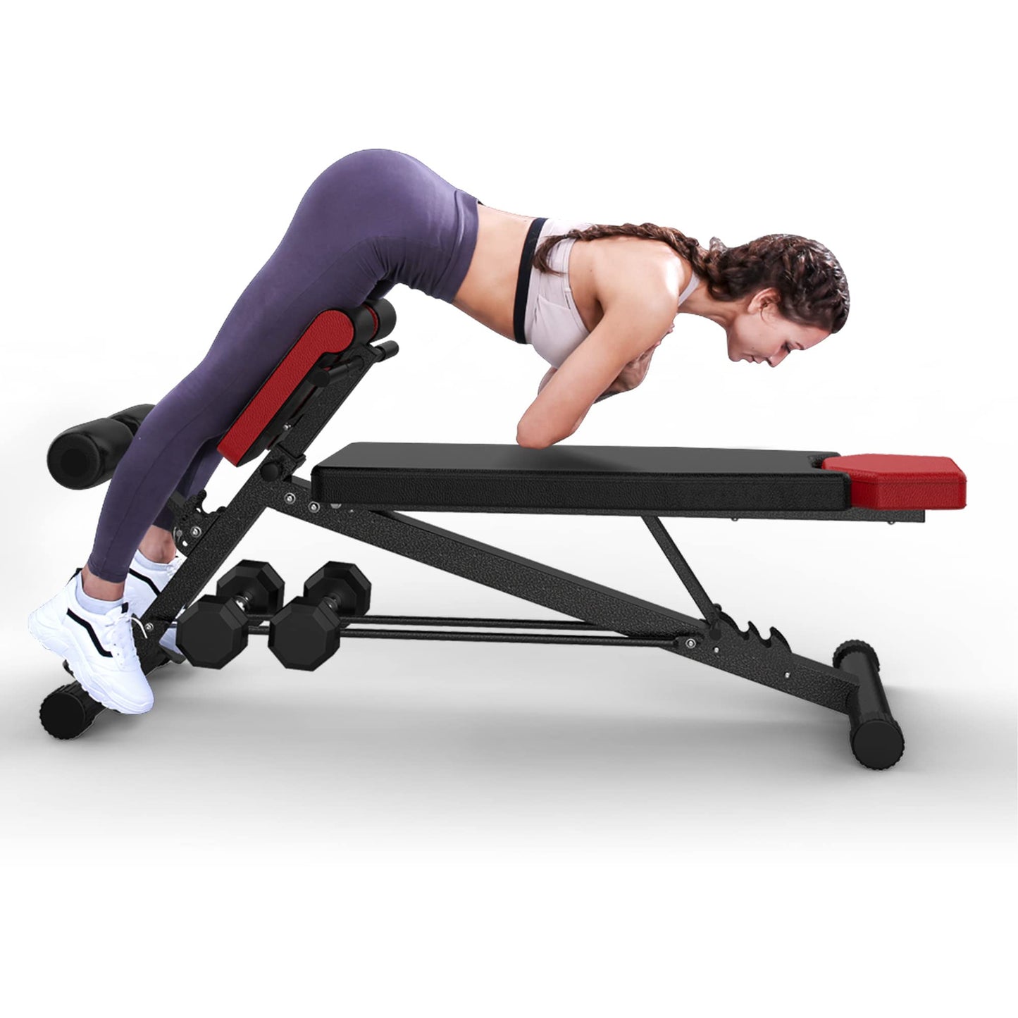 Finer Form Multi-Functional Weight Bench for Full All-in-One Body Workout – Versatile Adjustable Workout Bench for Home Gym. Fitness equipment perfect for Back HyperExtension, Bench Press, Roman Chair Exercise, Sit up. Adjusts to Decline or Flat Bench.