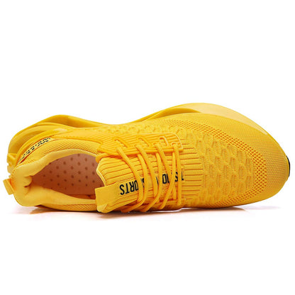 SKDOIUL Men Sport Running Sneakers Tennis Athletic Walking Shoes mesh Breathable Comfort Fashion Runner Gym Jogging Shoes Yellow Size 11.5