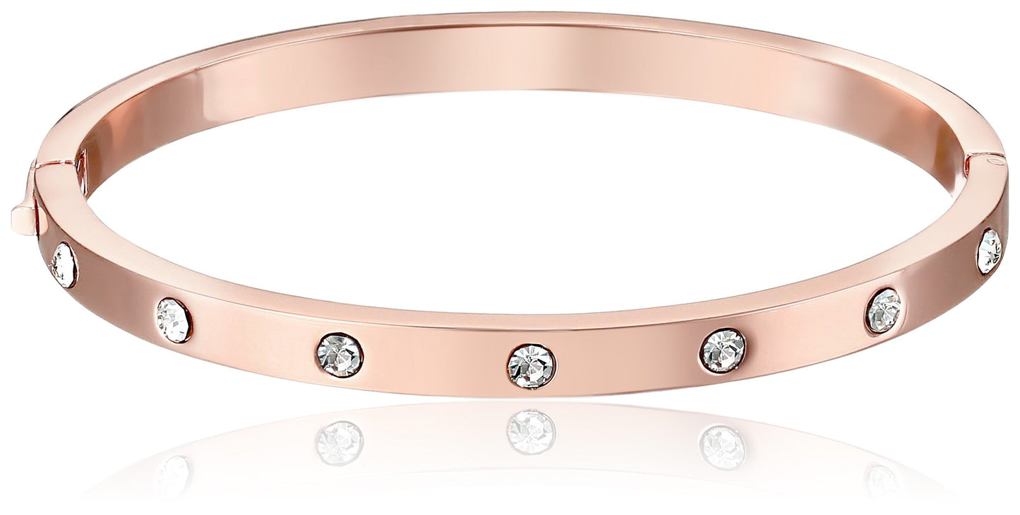 kate spade new york Set In Stone Stone Hinged Clear/Rose Gold Bangle Bracelet