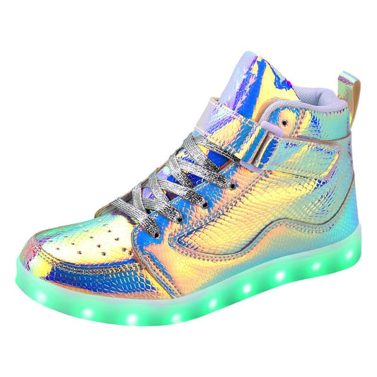 Padgene Women's Men's LED Lights Up Shoes Unisex Luminous Flashing Trainers USB Charging Lace Up Couples Dancing Shoes