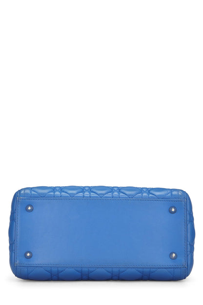 Dior, Pre-Loved Blue Cannage Quilted Lambskin Lady Dior Medium, Blue