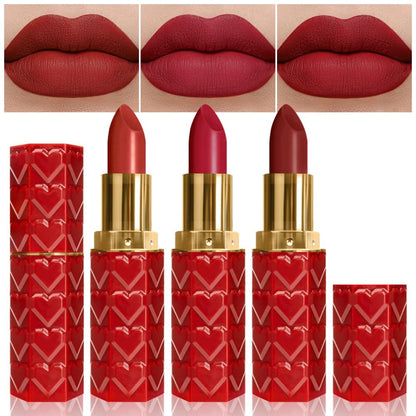 3 Pcs Matte Velvet Lipstick for Women Set,Nude Long Lasting Matte Lipstick 24H Waterproof for Girls Natural Lip Makeup,Matte Non-Stick Lipstick Makeup for Women,labiales magicos 24 horas originales