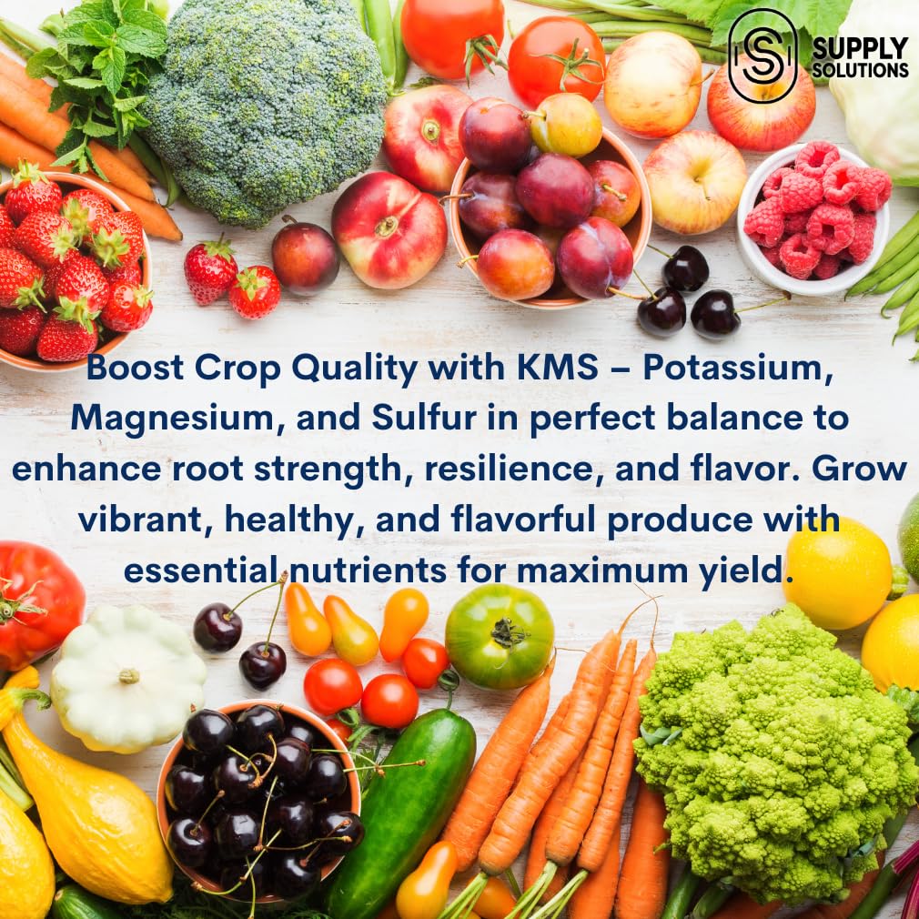 KMS 0-0-21.5 (Potassium Magnesium Sulfate) Fertilizer - Plant Food - The Best for Low Magnesium Soils Prone to Nutrient Loss - Ideal for Lawns, Garden, Vegetable, and Fruit Crops (10 Pounds)