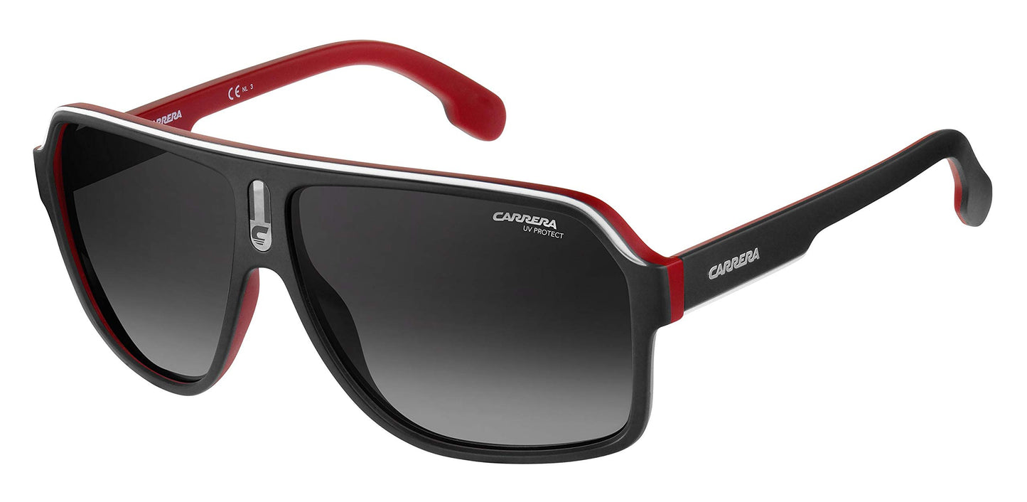 Carrera 1001/S Matte Black Red/grey Shaded 62/11/140 Men Sunglasses