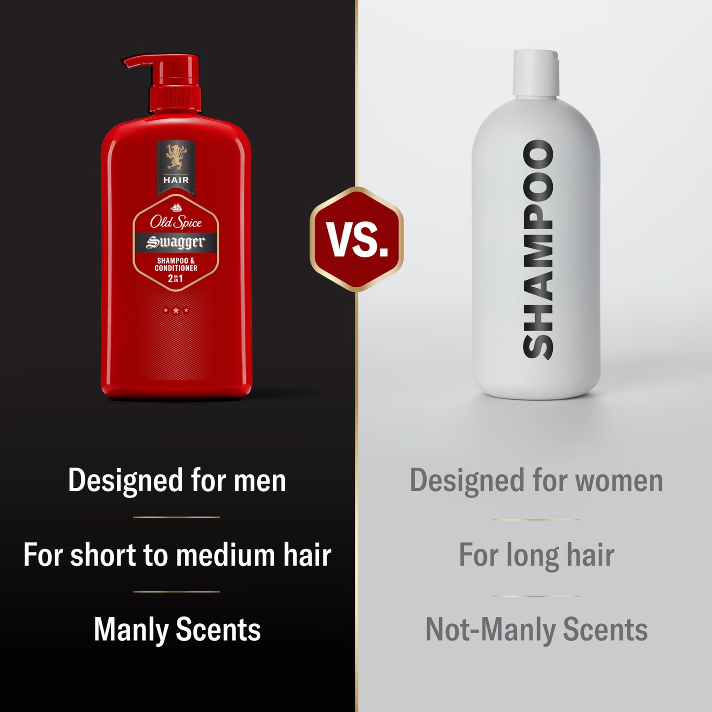 Old Spice Swagger 2-in-1 Shampoo and Conditioner Set for Men, Cedarwood Lime Scent, Get Up To 80% Fuller-Looking Hair, Barbershop Quality, 29.2 Fl Oz Each, 2 Pack