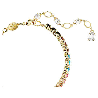 Swarovski Matrix Bracelet, Round cut, Multicolored, Gold-tone Finished