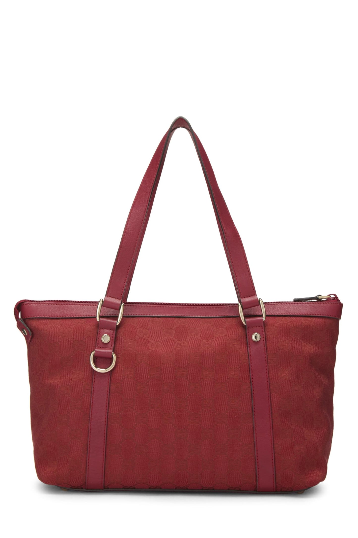 Gucci, Pre-Loved Red Original GG Canvas Abbey Zip Tote, Red