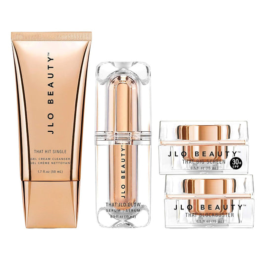 JLO BEAUTY That JLo Essentials Kit | Includes Serum, Cleanser, Cream and Broad Spectrum SPF, Gently Tightens, Protects & Hydrates Skin