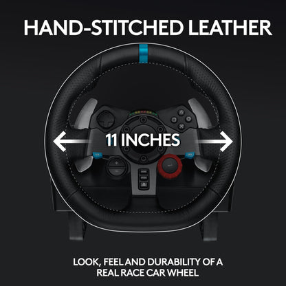 Logitech G29 Driving Force Racing Wheel and Floor Pedals, Real Force Feedback, Stainless Steel Paddle Shifters, Leather Steering Wheel Cover for PS5, PS4, PC, Mac - Black