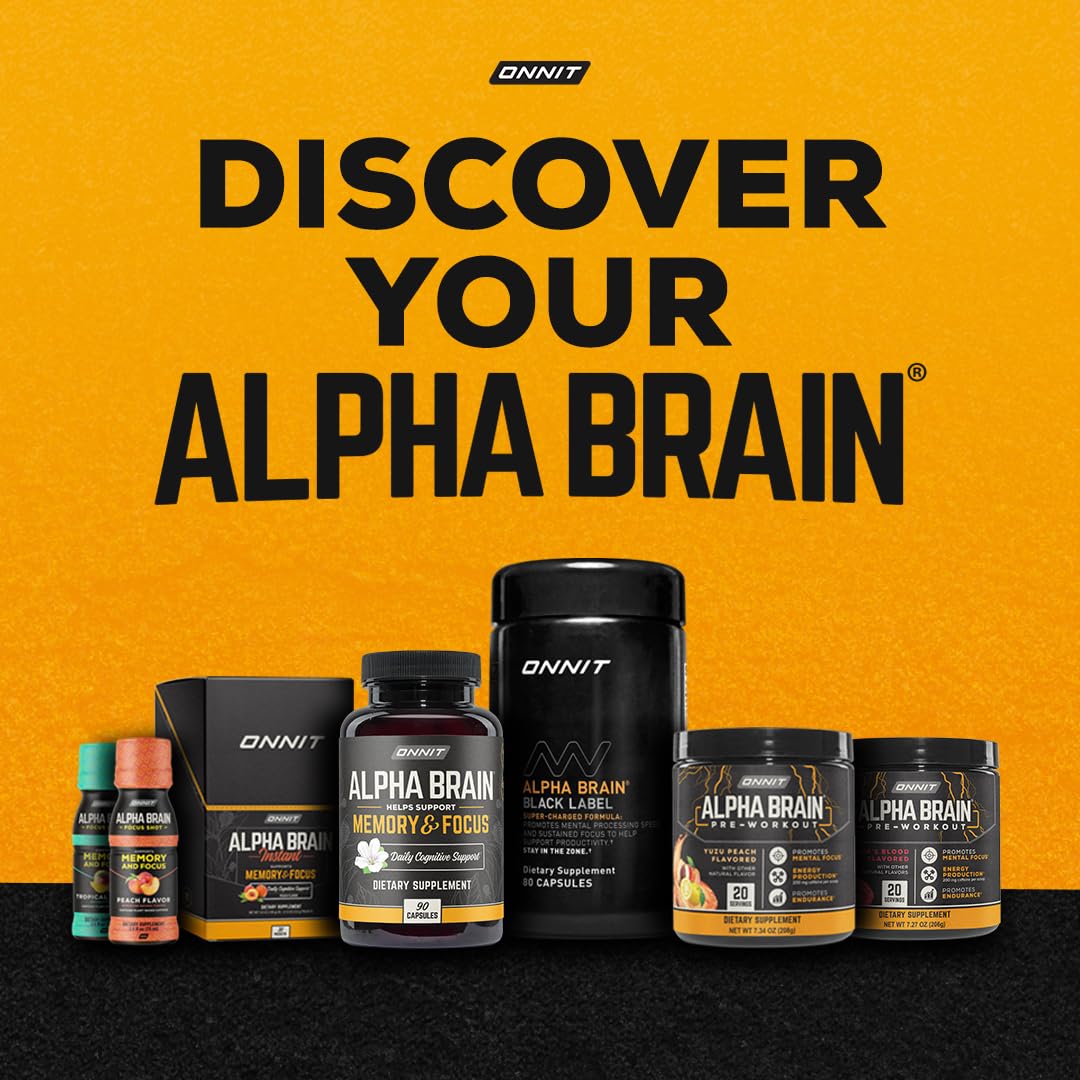 ONNIT Alpha Brain Nootropic Brain Supplement for Men & Women | Memory, Mental Clarity & Cognitive Improvement | Focus Capsules with L-Theanine, Vitamin B6 & Phosphatidylserine (30 Count)