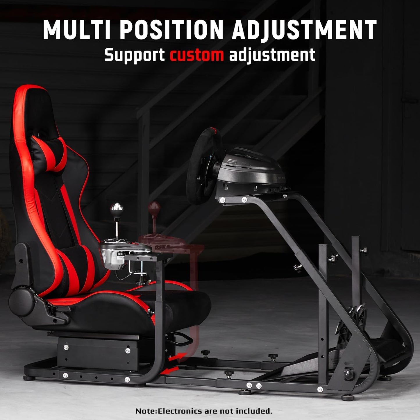 Dardoo G923 Racing Simulator Cockpit with Red Seat Fits for Logitech/Thrustmaster/Fanatec/Playstation G25 G27 G29 G920 T150,Mountable Display Mount,Steering Wheel Stand,Not Included Wheel & Pedals