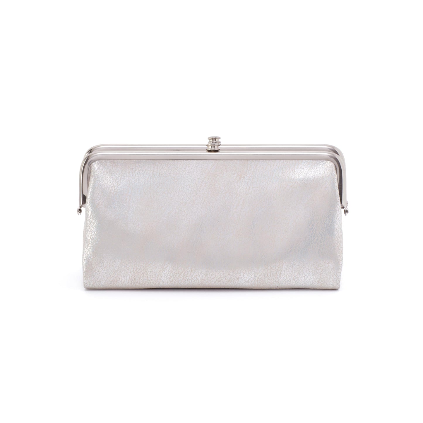 HOBO Lauren Leather Clutch Wallet for Women, Silver