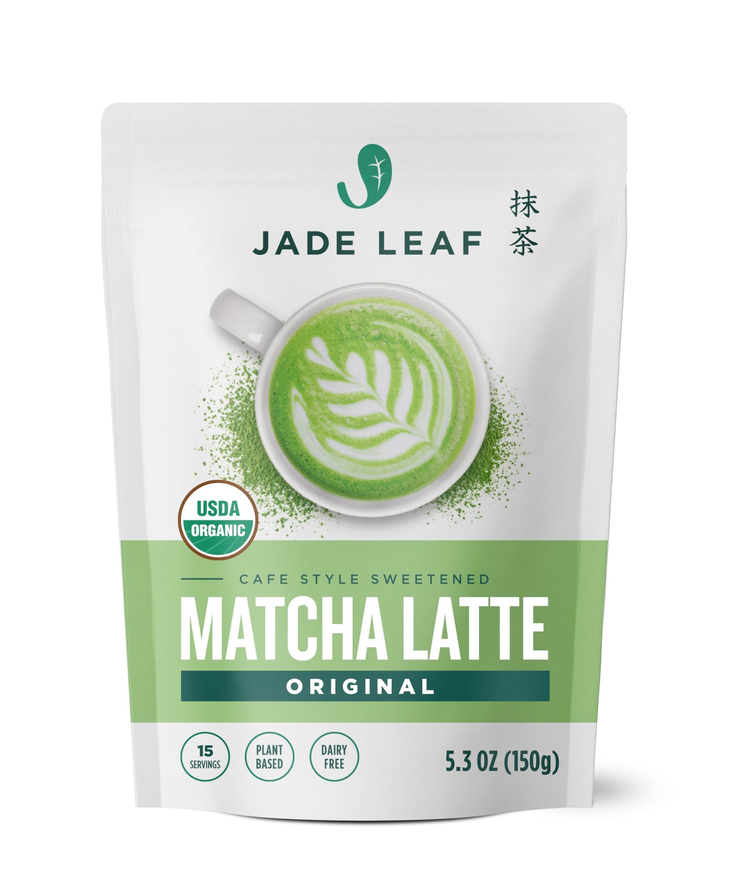 Jade Leaf Matcha Organic Café Style Sweetened Matcha Latte Premium Barista Crafted Mix - Original - Authentically Japanese (5.3 Ounce Pouch)