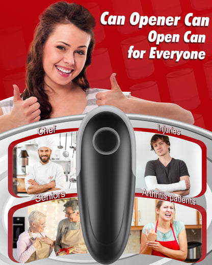 One Touch Electric Can Opener Fits All Can Sizes, Electric Can Openers for Kitchen Food-Safe with Smooth Edge, Kitchen Gadgets Automatic Can Opener for Seniors, Arthritis and Chef