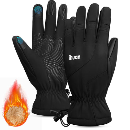 ihuan Winter Gloves Women Men Waterproof - Cold Weather Ski Warm Thermal Snow Touch Screen Fingers, Driving Hiking Motorcycle Cycling Insulated