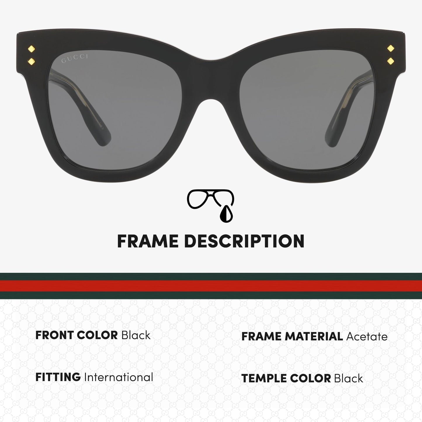 Gucci GG1082S Designer Sunglasses: Elegant Cat-Eye Frame Eyewear with Premium eSHADES Kit - Epitome of Luxury and Style