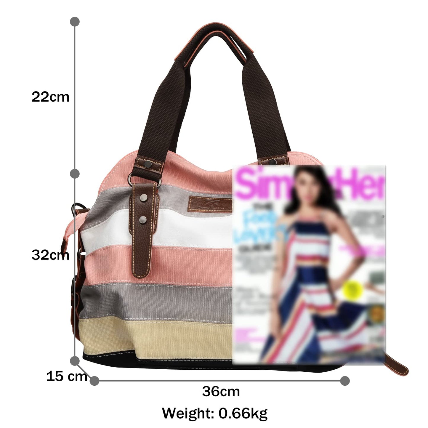 SNUG STAR Canvas Handbag Multi-Color Striped Lattice Cross Body Shoulder Purse Bag Tote-Handbag for Women (Multi Color C)