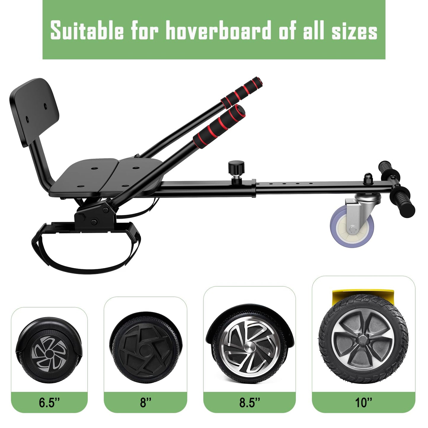 UNI-SUN Scooter Seat Attachment, Scooter with Go Kart for Kids Boys Girls Adults, with Corlorful LED Lights, Bluetooth