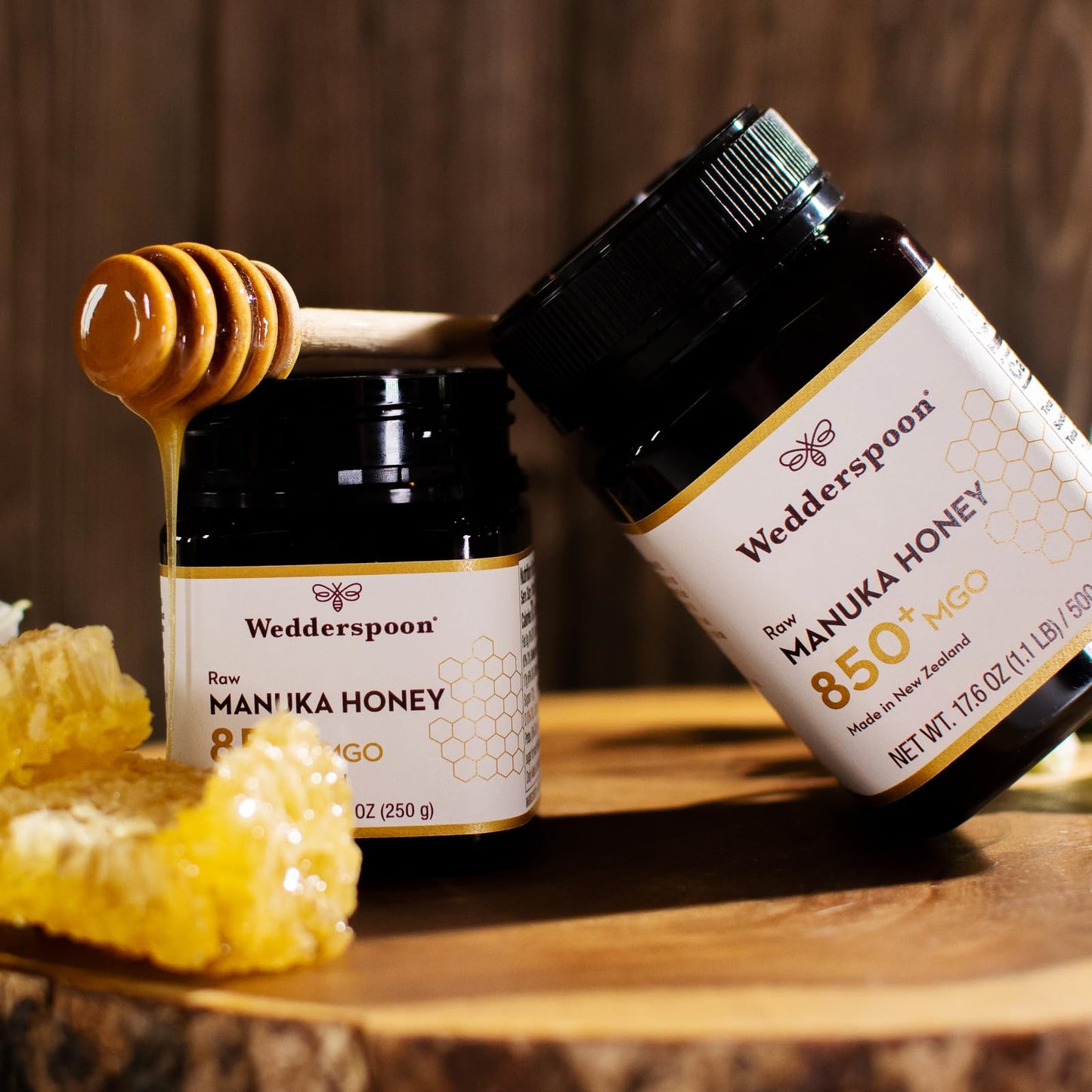 Wedderspoon Raw Premium Manuka Honey, MGO 850, 8.8 Oz, Unpasteurized New Zealand Honey, Traceable from Our Hives to Your Home