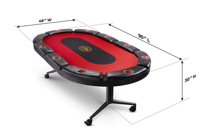 Triton Premium Poker Table for 10 Players - Foldable and Long-Lasting Poker Table, Luxurious Vegas Style Casino Experience at Home