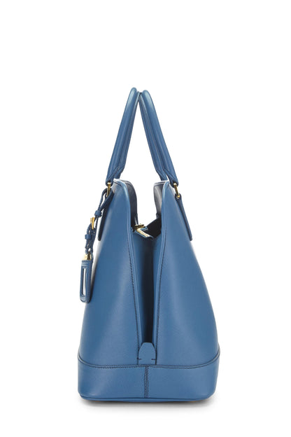 Prada, Pre-Loved Blue Saffiano Dome Tote, Blue