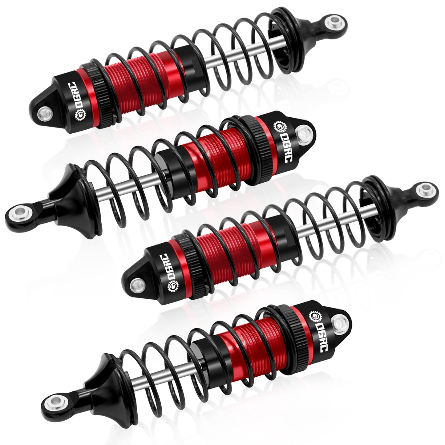 OGRC Oil Shock Absorber RC Shock Absorber Damper Set for 1/10 Traxxas Slash 2WD/4X4 Hoss Rustler 4X4 VXL Bandit Nitro Stampede Upgrades Replace of 5862 (Black Red)